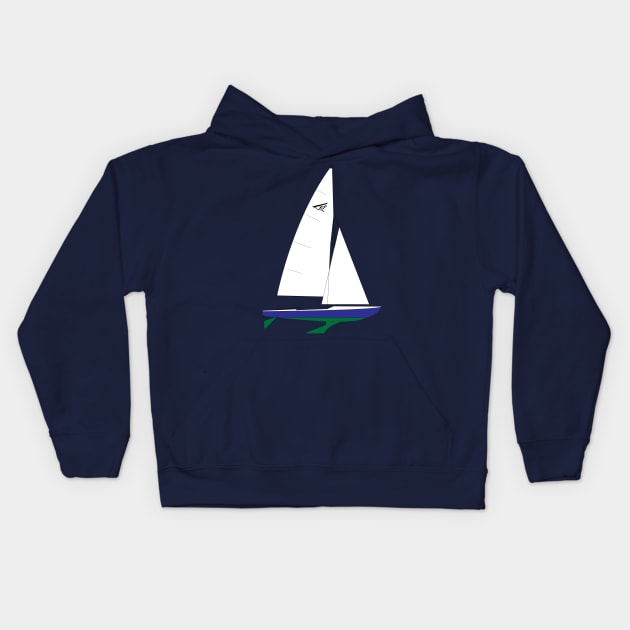 Flying Fifteen Sailboat Kids Hoodie by CHBB